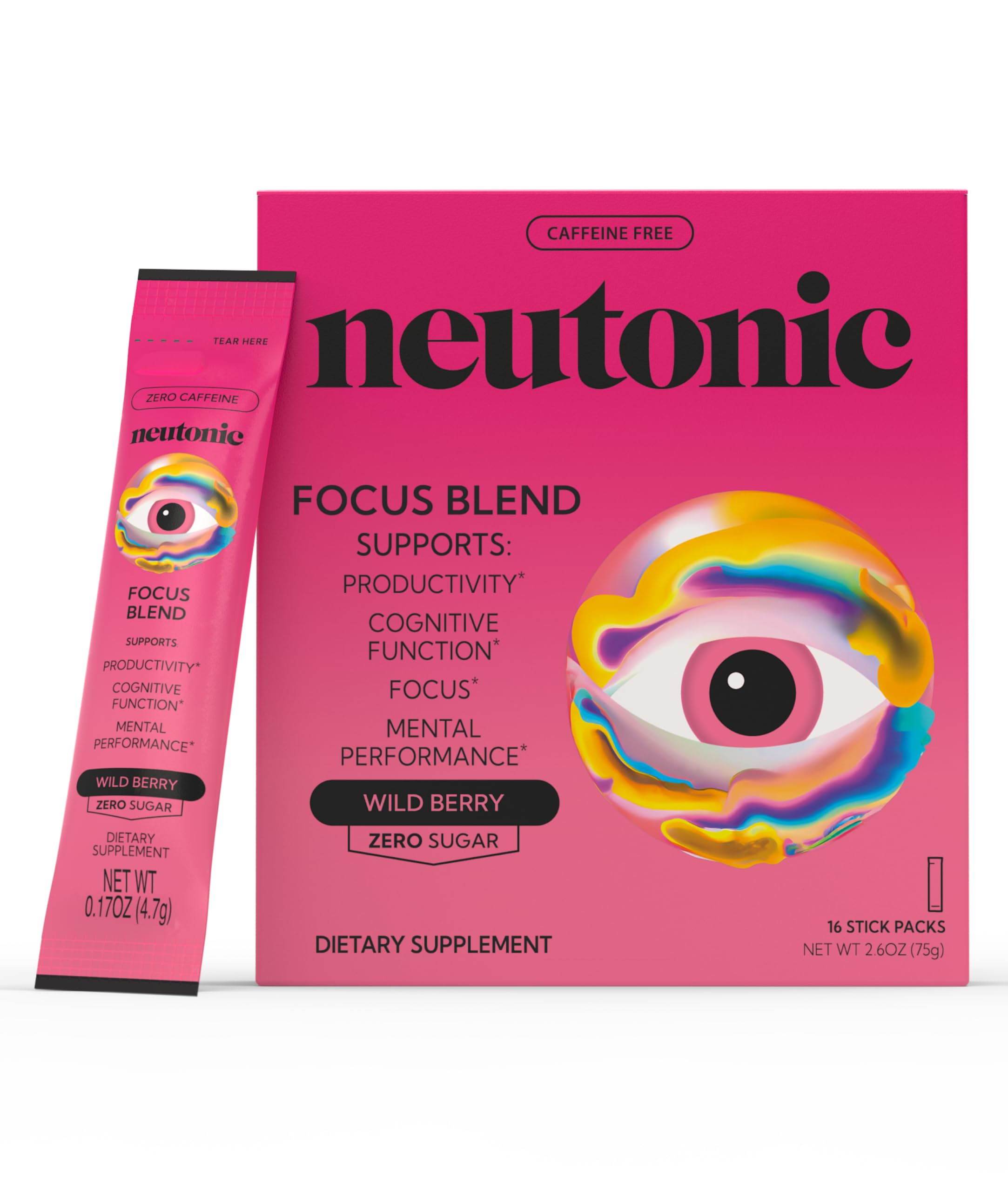 Amazon.com: Neutonic Nootropic Focus Blend Powder | Wild Berry 16